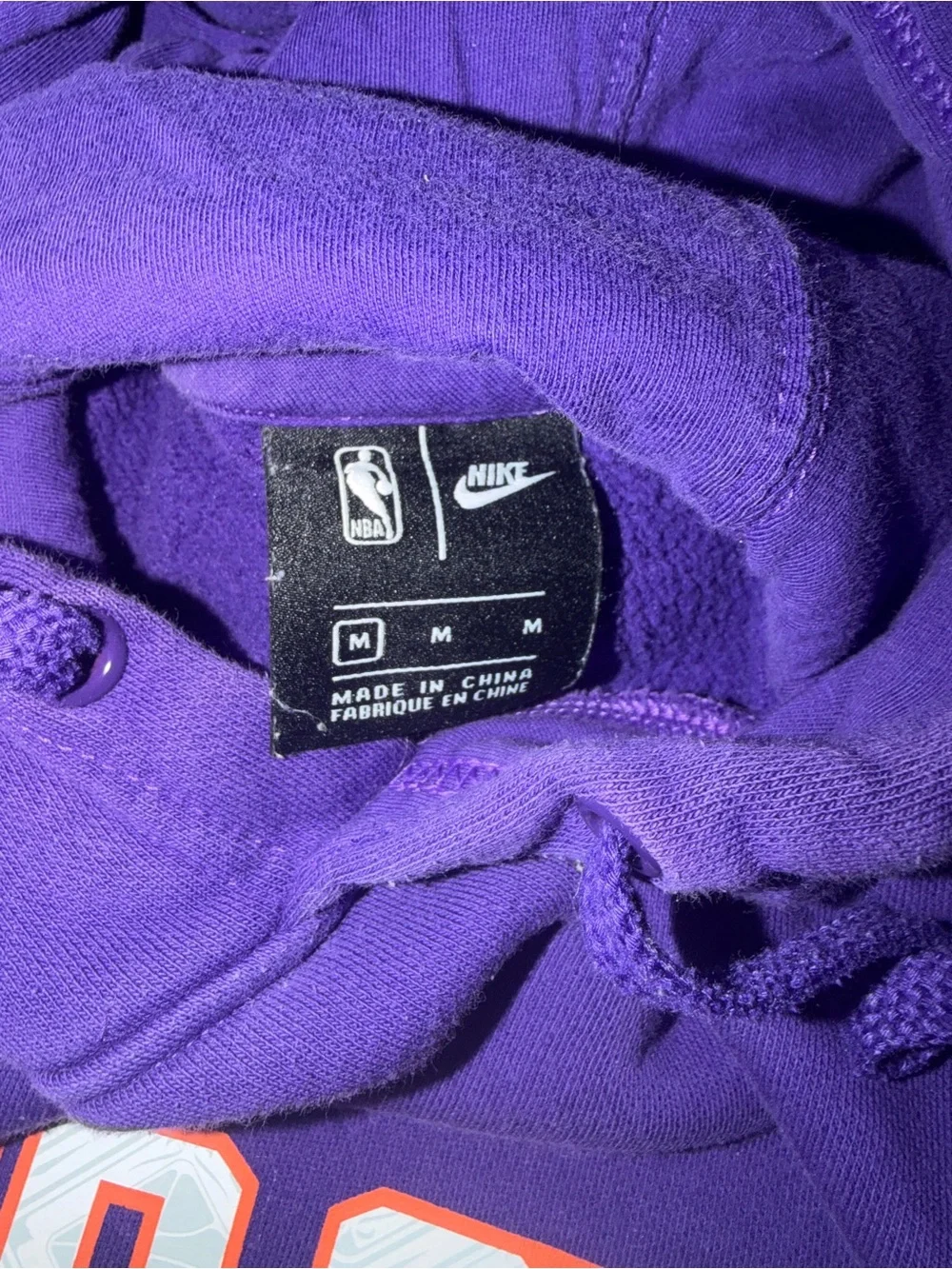 Nike Purple NBA Pullover Hoodie with Orange Accents